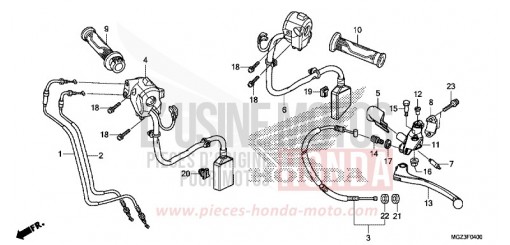 LEVIER DE GUIDON/COMMUTATEUR/CABLE CBR500RAD de 2013
